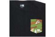 Black Hibiscus pattern T-shirt